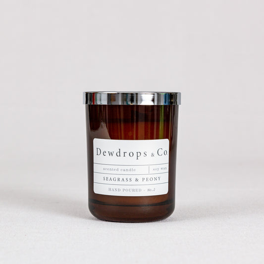 No.2 Seagrass & Peony Scented Candle - Amber