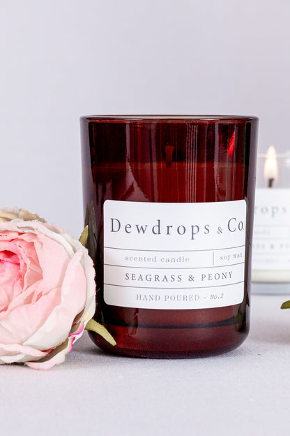 No.2 Seagrass & Peony Scented Candle - Amber