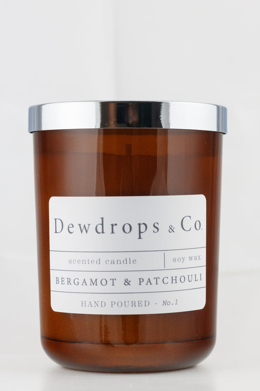No.1 Bergamot & Patchouli Scented Candle - Amber