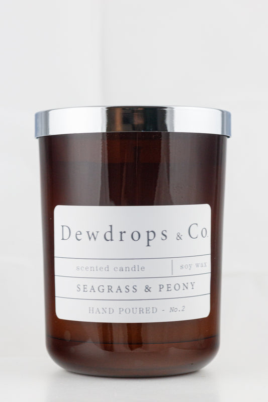 No.2 Seagrass & Peony Scented Candle - Amber