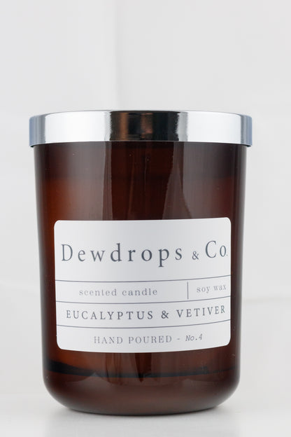 No.4 Eucalyptus & Vetiver Scented Candle - Amber