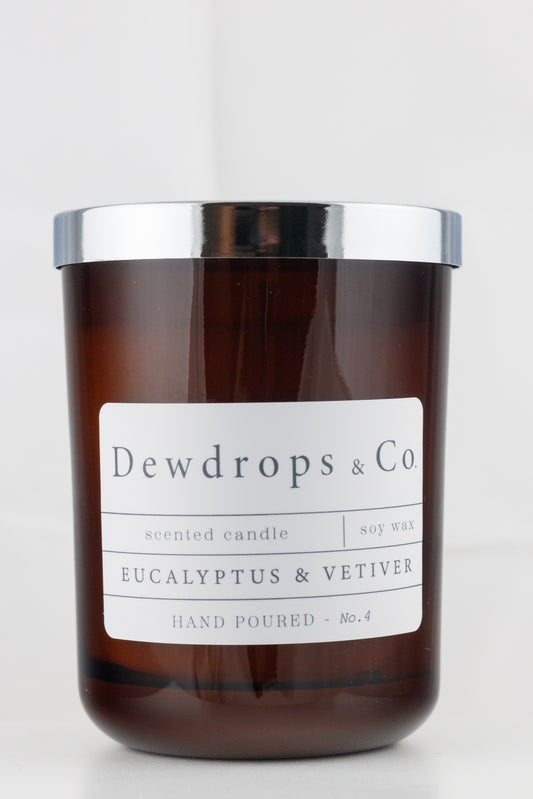 No.4 Eucalyptus & Vetiver Scented Candle - Amber